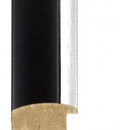 Black, Silver rebate lip Picture Moulding 38mm Black, Silver rebate lip Picture Moulding 38mm