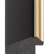 Matt black - brushed gold lip Picture Moulding 50mm Matt black - brushed gold lip Picture Moulding 50mm