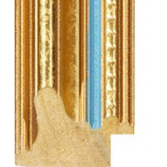 Marbled Gold, Blue line Picture Moulding 33.5mm Marbled Gold, Blue line Picture Moulding 33.5mm