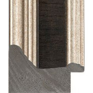 Distressed Dark Brown, Silver outer edges Picture Moulding 53mm Distressed Dark Brown, Silver outer edges Picture Moulding 53mm