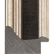 Distressed Dark Brown, Silver outer edges Picture Moulding 53mm Distressed Dark Brown, Silver outer edges Picture Moulding 53mm
