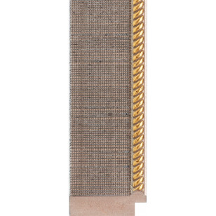 Silver mesh, embossed Gold rebate lip Picture Moulding 42mm 