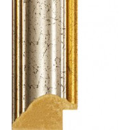 Crackled Silver, Gold outer edges Picture Moulding 33mm 