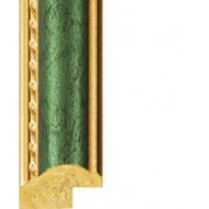Green, Gold outer edges Picture Moulding 21mm 